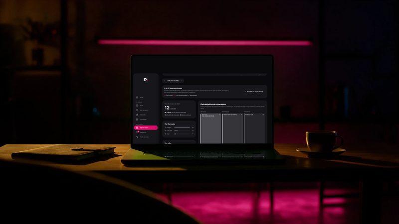 Pixely Partners abierto en una laptop: el plan del mes de una boutique